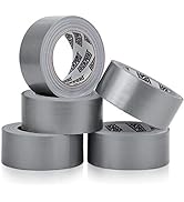 Duct Tape Heavy Duty - 5 Roll Multi Pack - Silver 90 Feet x 2 Inch - Strong, Flexible, No Residue...