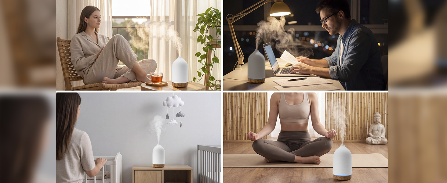 Gooamp 200ML Ceramic Essential Oil Diffuser