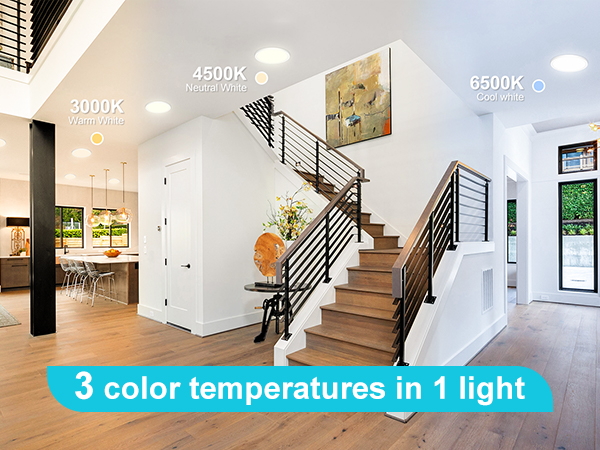 3 Color Selectable close to ceiling light fixtures