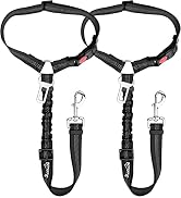 SlowTon Dog Seat Belt for Car, 2 Pack Dog Car Harness Seatbelt Adjustable with Elastic Bungee Buf...