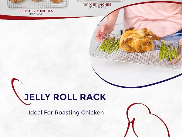 stainless steel baking sheet, metal rack, half sheet baking pans, wire rack for baking