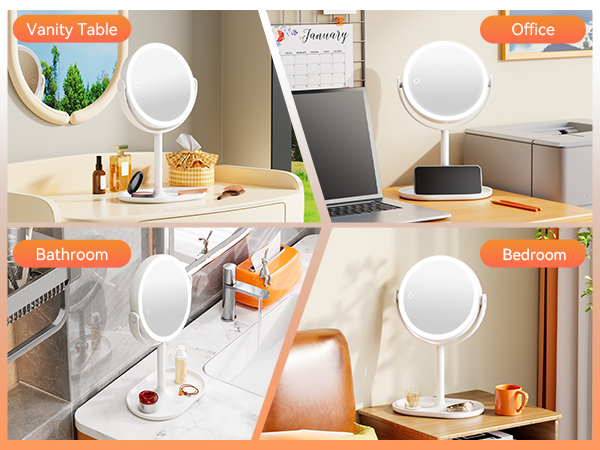 Auxmir lighted makeup mirror suitable for vanity table, office, bathroom, and bedroom etc...