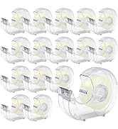 OWLKELA Clear Tapes and Refillable Dispensers 16 Pack, 0.7" x 28 yds per roll, Transparent Tape R...