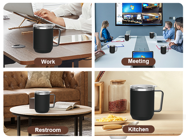 Stainless Steel Heated Coffee Mug Cup with Flat Bottom Suitable for Different Coffee Mug Warmer