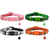 Yizepet Breakaway Cat Collar with Bell, 4 Pack Safety Adjustable Cat Collars Set…