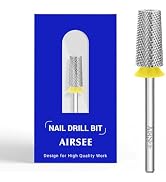 AIRSEE Tungsten Carbide Acrylic Nail Drill Bit Efile Electric File Machine Head Tip for Manicure ...