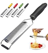 Cheese Grater Handheld & Lemon Zester with Handle, Stainless Steel Citrus Zester for Parmesan Gar...