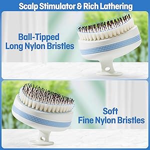 Double-Layer Bristle System for Scalp Stimulation & Rich Lathering