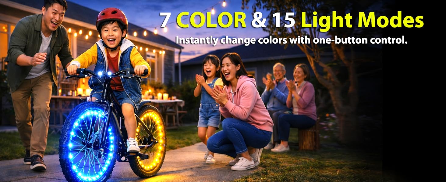 bike wheel lights bicycle accessories night riding trike bmx led kids wheels tire cycling spoke