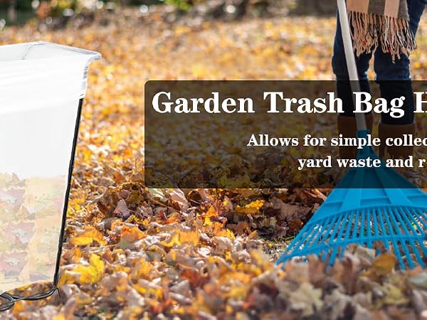 garden trash bag holder outdoor leaf bag support stand