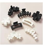 8 Pcs Hair Clips for Women, Stylish Flower Claw Clips for Thin Thick Curly Hair, Strong Hold & No...