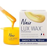 Nair Lux Wax, Microwaveable Hot Waxing Kit for Women, Stripless Hair Removal for Legs, Underarms,...