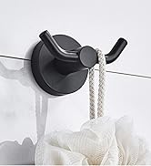 MARMOLUX ACC - Black Bathroom Hooks for Towels | Modern Black Hooks, Double Robe & Towel Hooks Id...