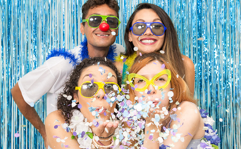 blue backdrop streamers party decorations ocean themed decor birthday party decorations foil fringe