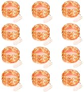 12 Pack Orange Halloween Lights Battery Operated String Lights 7 Feet 20 Led Fairy Lights Waterpr...