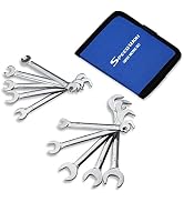 SPEEDWOX Mini Double Open End Wrench Set Metric 4mm-11mm 10pcs Super-Thin Angle Head Spanner with...