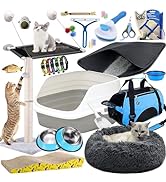 Lobeve Kitten Supplies Starter Kit - 30-Piece Set of Cat Essentials and Cat Stuff. Includes Cat L...