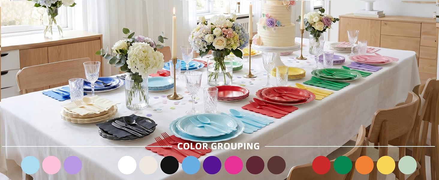 colorful solid paper plates