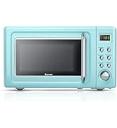 ARLIME Small Retro Microwave Oven, 0.7Cu.ft, 700-Watt with 5 Micro Power Defrost & Auto Cooking F...