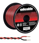 Askcable 18 Gauge 100 Feet Speaker Wire Cable 18AWG Speaker Wire 2 Conductors Wire Extension Cord...