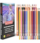 GETHPEN Pastel Chalk Colored Pencils,Set of 24 Colors,Pastel Colored Pencils,Color Charcoal Penci...