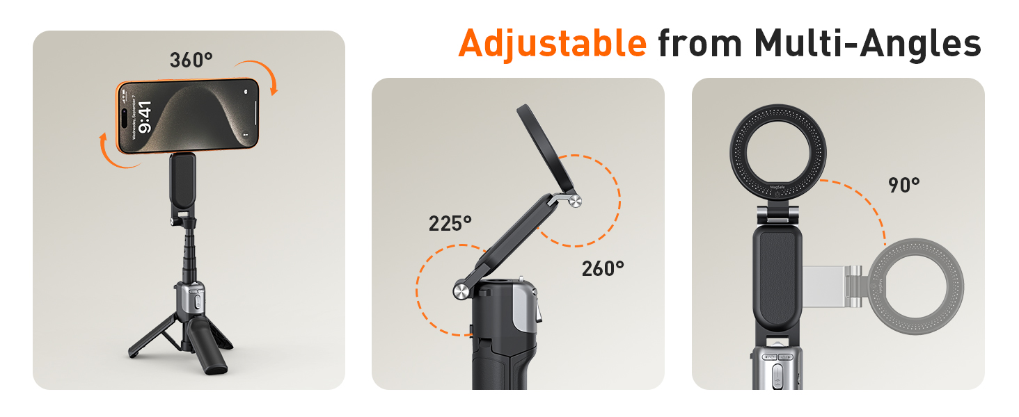 phone camera grip handle smartphone mobile selfie stick tripod for iphone 16 17 pro max