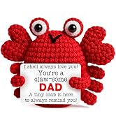 Gifts for Dad Father Positive Crochet Crab Emotional Crochet Animals Mini Handmade Birthday Gift ...