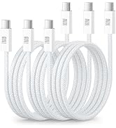 100W USB C to USB C Cable, Fast Charging Cord for MacBook Pro/Air Charger 20V 5A Woven Type C Pho...