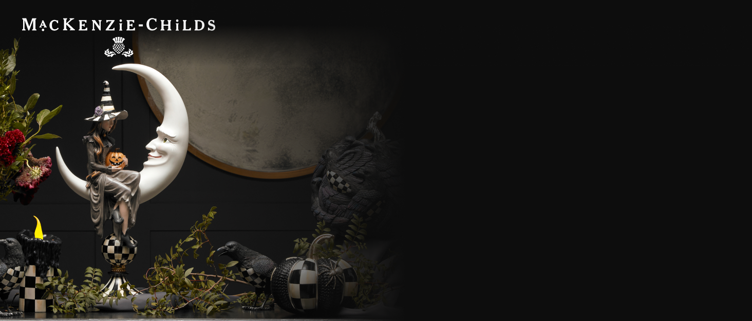 Fall and Halloween season is here with Mackenzie-Childs, witch on the moon.