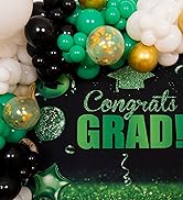 green black white balloon arch kit