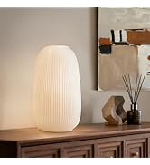 RONDURE 9.5" Modern Ceramic Table Lamp, Fully Dimmable Modern Bedside Lamps for Bedroom, Living R...
