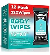 Thick & Large Body Wipes for Adults Bathing No Rinse – Shower Wipe, Ideal for Men, Women & Elderl...