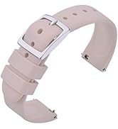 ANNEFIT Silicone Watch Bands, Quick Release Rubber Sport Strap 18mm with Classic Silver Clasp (Li...