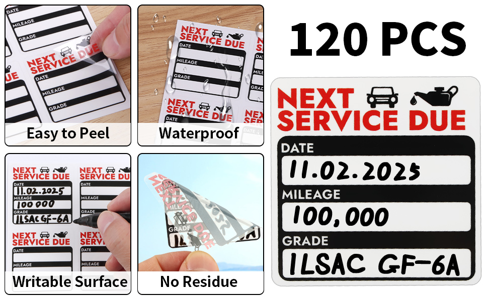 oil change stickers for windshield