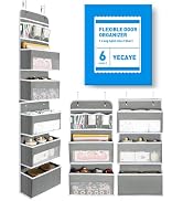 Yecaye 6-Tier Over the Door Storage Organizer, Flexible 1 Split into 2 Swing-proof Hanging Bathro...