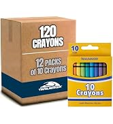 Trail maker (12 Pack Bright Wax Coloring Crayons in Bulk, Wholesale Packaging - 10 Per Box, 120 C...