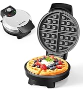 Waffle Maker, 7“ Round Classic Belgian Waffle Iron, Adjustable Browning Control, Easy-Clean Nonst...