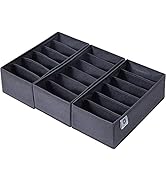 Qozary 3 Pack Sock Underwear Drawer Organizer Dividers, Non-Woven Fabric Collapsible Cabinet Clos...