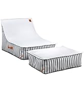 Big Joe Lux Sealander Pool Float and Patio Chair, Black and White Cape Stripe, Premier Mesh, Dura...
