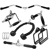 Yes4All Rubber Combo Tricep Press Down Cable Machine Attachment for Gym Set with Tricep Pull Down...