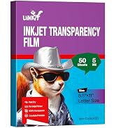 Uinkit Inkjet Transparency Film 50 Sheets 8.5x11 OHP Overhead Projector Film for DIY Crafting 100...