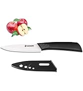 Magiware Paring Knife, Classic 4 inch Ceramic Paring Knife with Sheath Cover, Fruit and Vegetable...