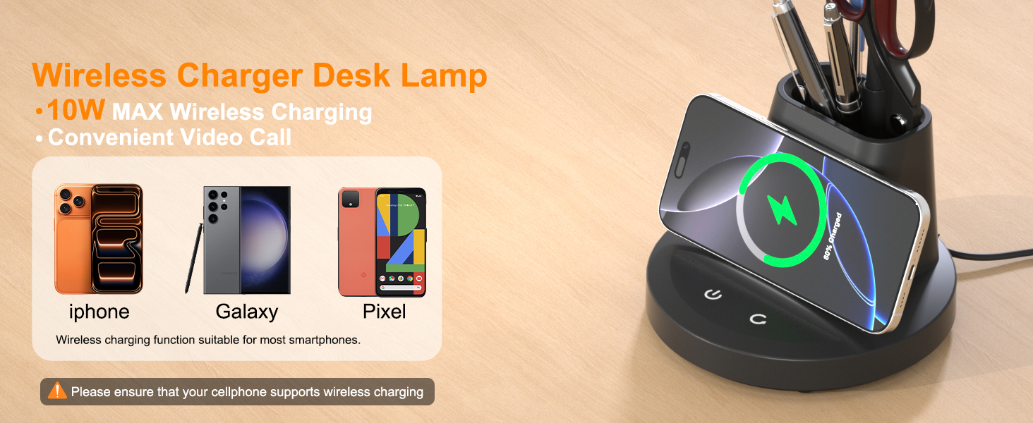 desk lamp with wireless charger
