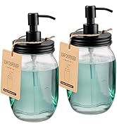 Amolliar Quart Size Mason Jar Liquid Soap Dispenser, Refill 32OZ Glass Pump Bottle Rustproof Stai...