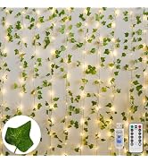 suddus Vines with Light for Bedroom, 200 LED Fairy Lights with Vines, Ivy Curtain Lights for Dorm...