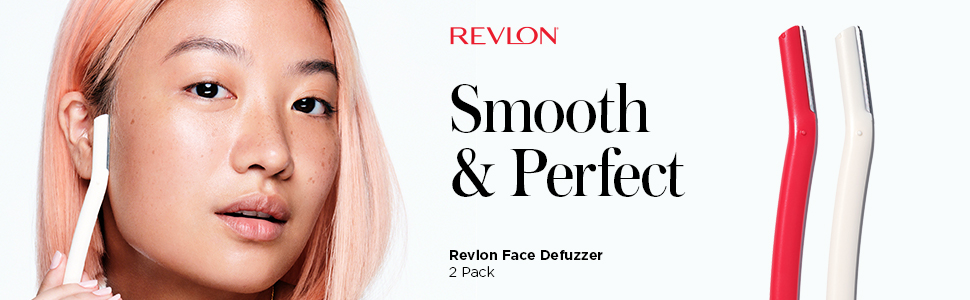 Revlon Defuzzer Facial Blades for Smooth Skin - Peach Fuzz, Brow Shaping, Sideburns & Unwanted Hairs