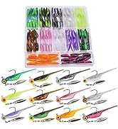 Crappie-Baits- Plastics-Jig-Heads-Kit-Shad-Minnow-Fishing-Lures-for Crappie-Panfish-Bluegill-40 &...