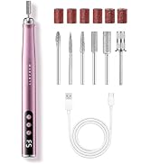 Makartt Pen-Shaped Rechargeable Nail Drill for Beginners: Slim E-File, Pink