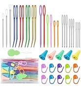 FIVEIZERO 43 Pcs Yarn Needles Set, Assorted Yarn Needles Bent Tapestry Needle Weaving Needle Darn...