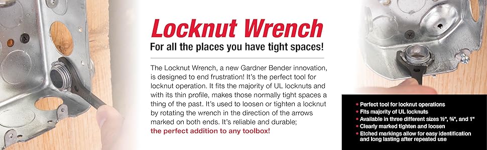 lock;nut;locknut;wrench;home improvement;tools;tool;hand tool;wrenches;1/2;1;3/4;inch;gardner bender